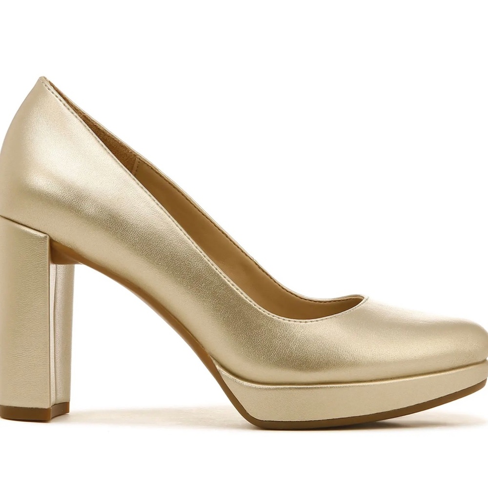 Berlin Block Heel Platform Pump GOLD 6.5 - Picture 3 of 6